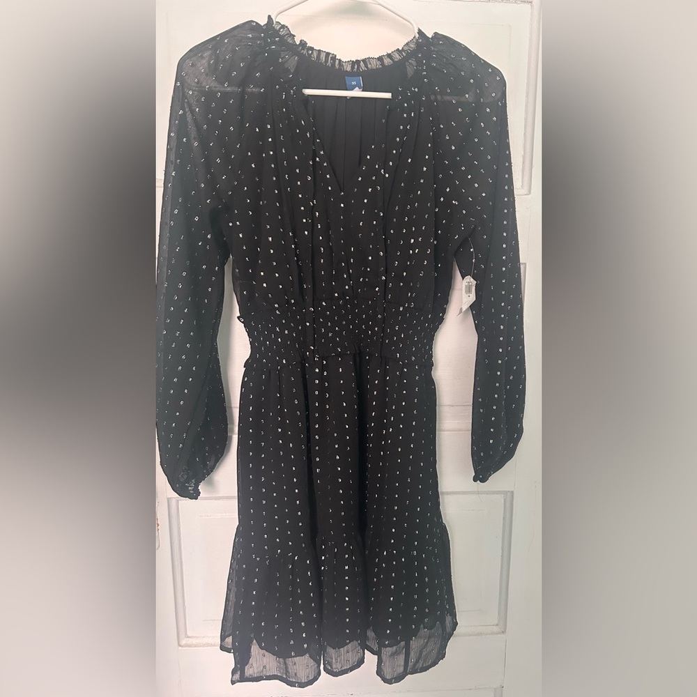 Old Navy Black Dress with White Dots
